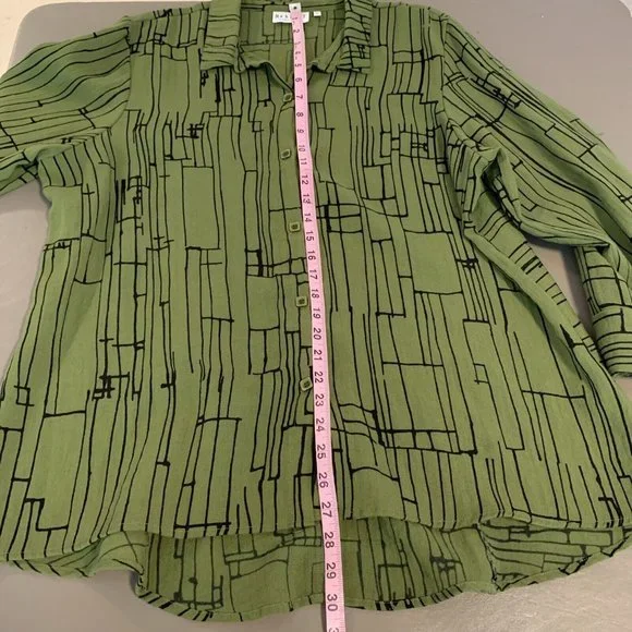 Habitat XL Green/Black Abstract Pattern Tunic Top - Picture 9 of 11